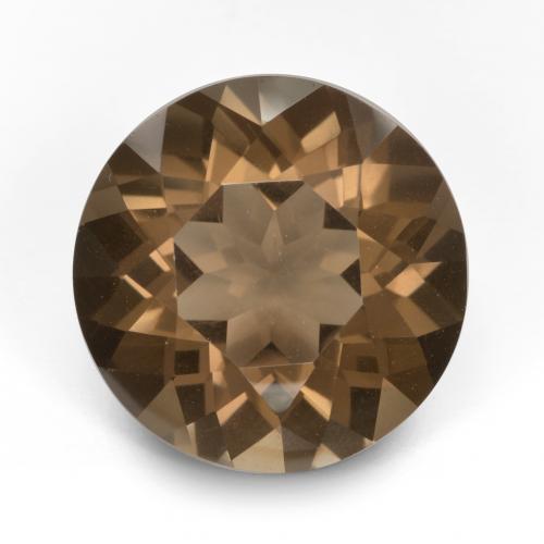 Medium-Dark Brown Smoky Quartz Gem - 15.3ct Round Facet (ID: 494063)