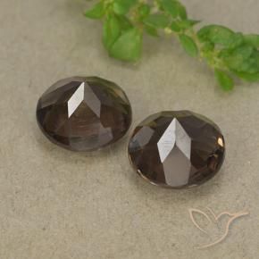 Smoky Quartz Gemstones in 8 mm (calibrated) Size for Sale, Smoky Quartz Stones in Hickory Brown Color