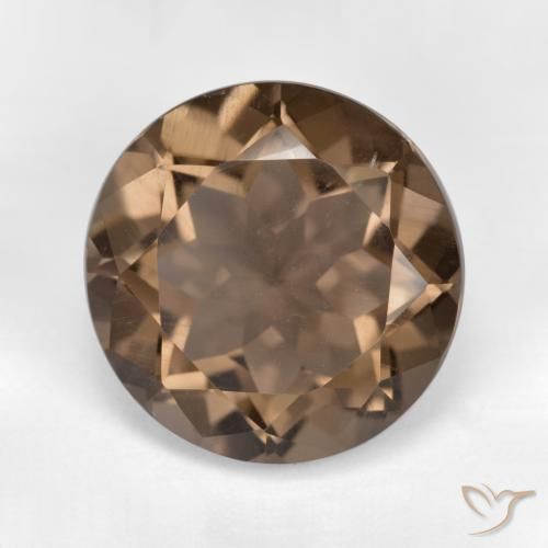 Quartz Fumé Brun round facet 6,76 ct du Brésil, dimension 13mm, pierre gemme naturelle Non traité, pureté vvs-vs, 1 pièce Quartz Fumé de couleur Marron chaud, dureté Mohs de 7 convient aux bijoux de tous les jours, pierre de sagesse, Photo A