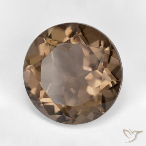 6.76 ct Brown Smoky Quartz Stone, Natural Smoky Quartz in Round Facet Shape for Sale