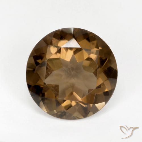 5.27ct Natural Warm Brown Smoky Quartz, Round, VVS-VS