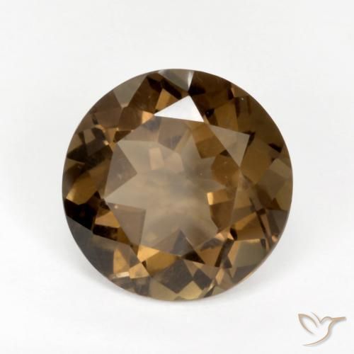 5.27 ct Brown Smoky Quartz Stone, Natural Smoky Quartz in Round Facet Shape for Sale