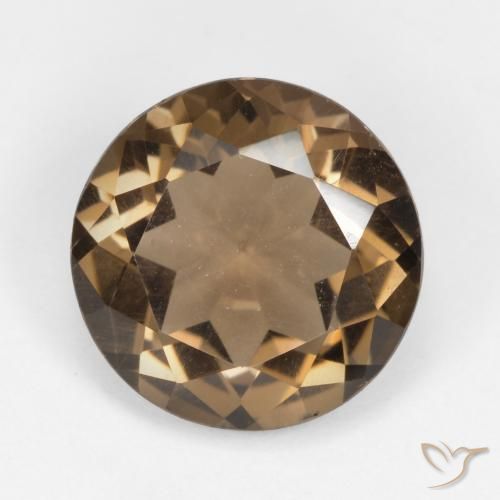 13,1mm Quarzo fumé marrone taglio rotondo dal Brasile, peso di 6,77 ct, pietra preziosa naturale non trattati in purezza VVS-VS, 1 pezzo Quarzo fumé Sfaccettatura rotonda - Colore: Pan di zenzero marrone, durezza Mohs di 7 adatto per gioielli da indossare ogni giorno , Photo A
