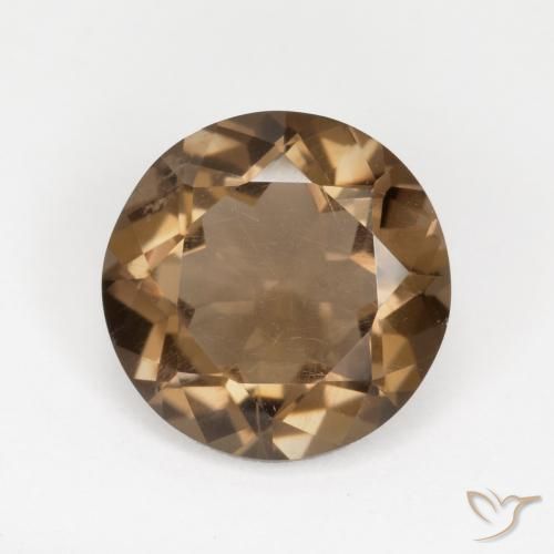 5.03ct Natural Light Mocha Smoky Quartz, Round, VVS-VS