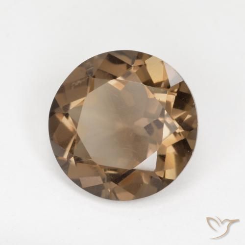 5.03 ct Brown Smoky Quartz Stone, Natural Smoky Quartz in Round Facet Shape for Sale