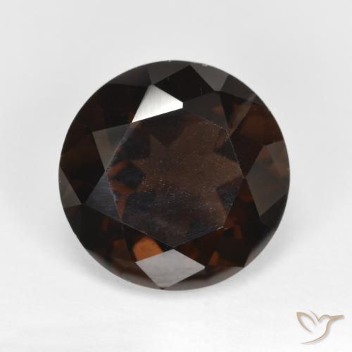 5.32ct Natural Deep Chocolate Brown Smoky Quartz, Round, VVS
