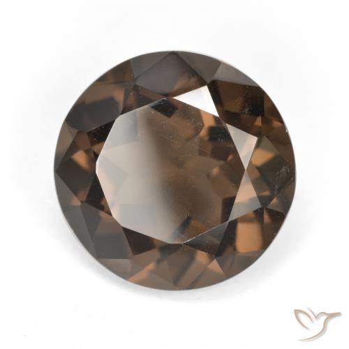 5.68 ct Brown Smoky Quartz Stone, Natural Smoky Quartz in Round Facet Shape for Sale