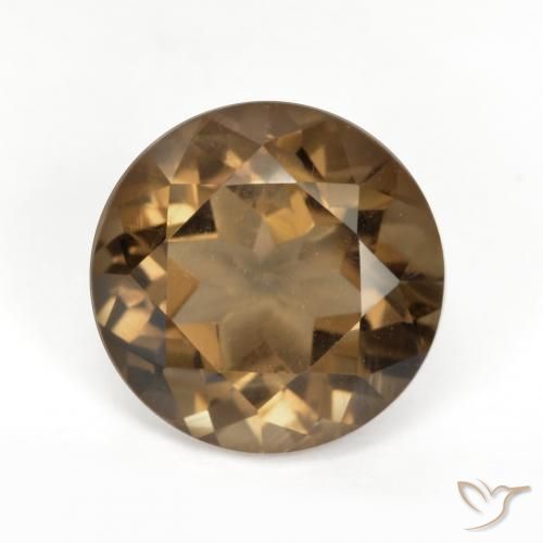 5.58ct Natural Gingerbread Brown Smoky Quartz, Round, VVS