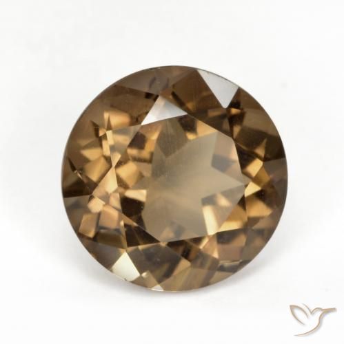 5.58 ct Brown Smoky Quartz Stone, Natural Smoky Quartz in Round Facet Shape for Sale