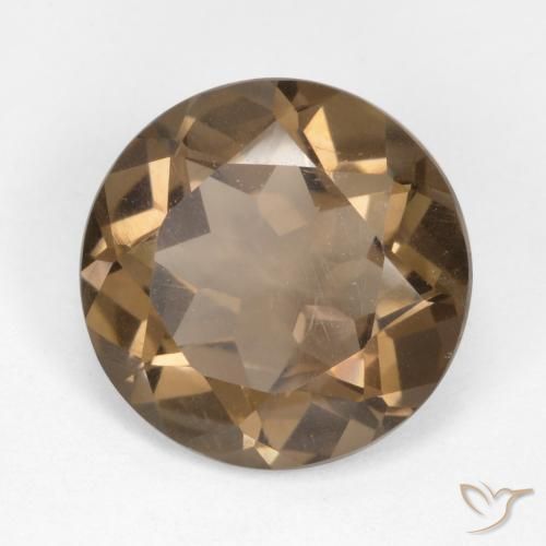4.46 ct Brown Smoky Quartz Stone, Natural Smoky Quartz in Round Facet Shape for Sale