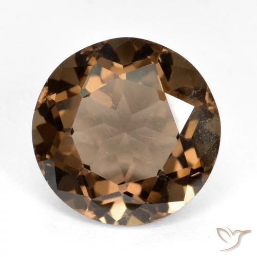 6.46ct Natural Medium-Dark Brown Smoky Quartz, Round, VS