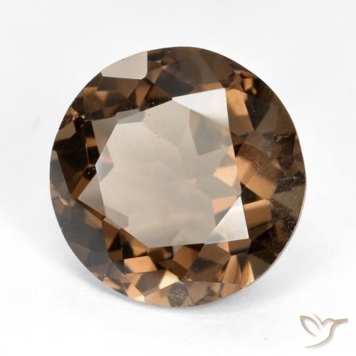 6.46 ct Brown Smoky Quartz Stone, Natural Smoky Quartz in Round Facet Shape for Sale