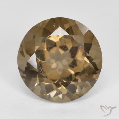 5.78 ct Round Cut Smoky Quartz, 11.8 mm From Brazil, Photo A