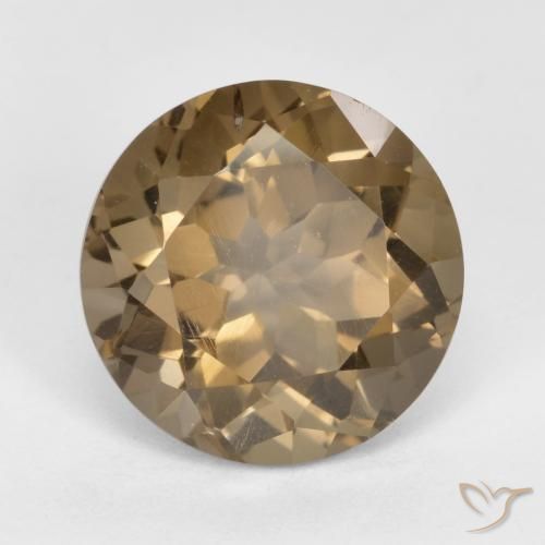 5.78 ct Brown Smoky Quartz Stone, Natural Smoky Quartz in Round Facet Shape for Sale
