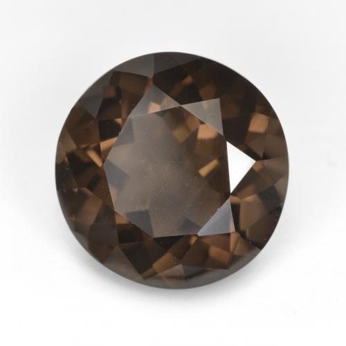 Marrón oscuro Cuarzo Ahumado Gema - 5.2ct Faceta Redonda (ID: 497344)