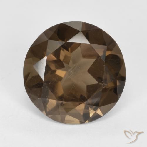 4.94ct Natural Hickory Brown Smoky Quartz, Round, VVS-VS