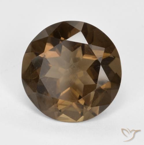 4.94 ct Brown Smoky Quartz Stone, Natural Smoky Quartz in Round Facet Shape for Sale