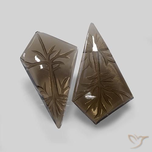 Smoky Quartz Gemstones in 29.2 x 17 mm Size for Sale, Smoky Quartz Stones in Light Brown Color
