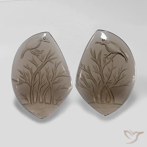 75.91ctw Natural Light Wood Brown Smoky Quartz, Fancy, Transparent