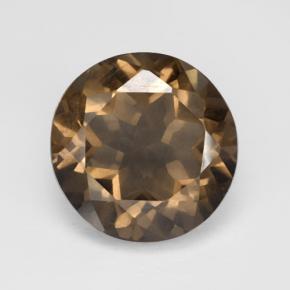 Marrón jengibre Cuarzo Ahumado Gema - 4.8ct Faceta Redonda (ID: 503797)