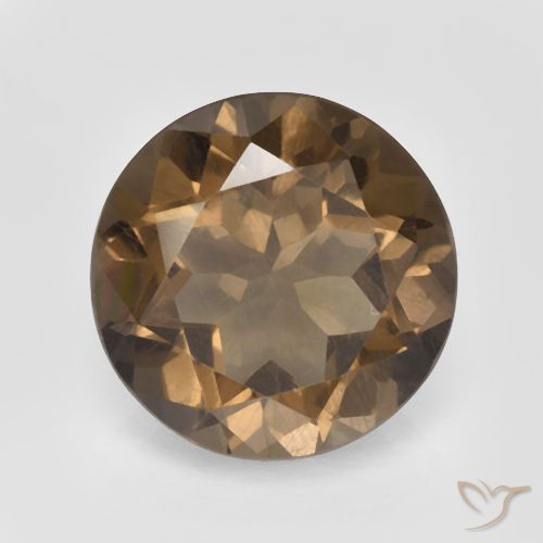 5.45ct Natural Gingerbread Brown Smoky Quartz, Round, VVS-VS