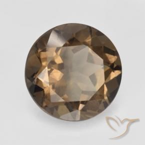 5.45 ct Brown Smoky Quartz Stone, Natural Smoky Quartz in Round Facet Shape for Sale