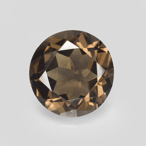 Marrón cálido Cuarzo Ahumado Gema - 4.7ct Faceta Redonda (ID: 503804)