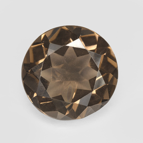 Marrón cálido Cuarzo Ahumado Gema - 4.3ct Faceta Redonda (ID: 503805)