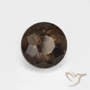 3.55 ct Brown Smoky Quartz Stone, Natural Smoky Quartz in Round Facet Shape for Sale
