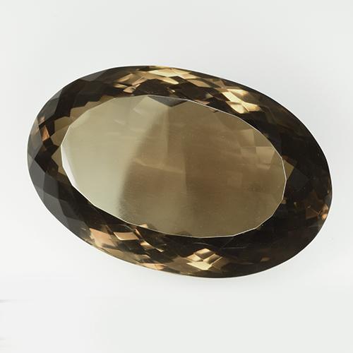 106.13 ct Brown Smoky Quartz Stone, Natural Smoky Quartz in Oval Portuguese-Cut Shape for Sale