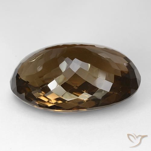 Smoky Quartz Gemstone in 39.5 x 28.5 mm Size for Sale, Smoky Quartz Stone in Chocolate Brown Color