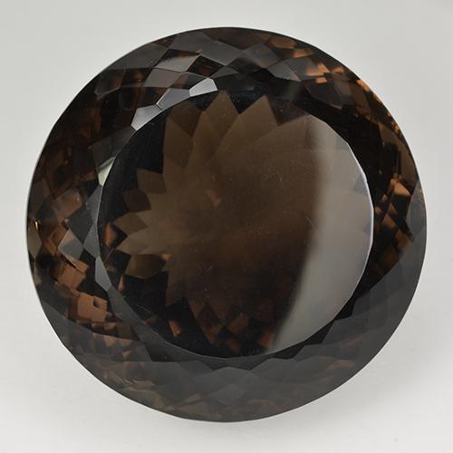 Marrón chocolate intenso Cuarzo Ahumado Gema - 198.6ct Corte Portuguesa Redondo (ID: 509164)