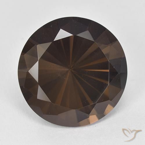 11.19ct Natural Dark Brown Smoky Quartz, Round, VVS-VS
