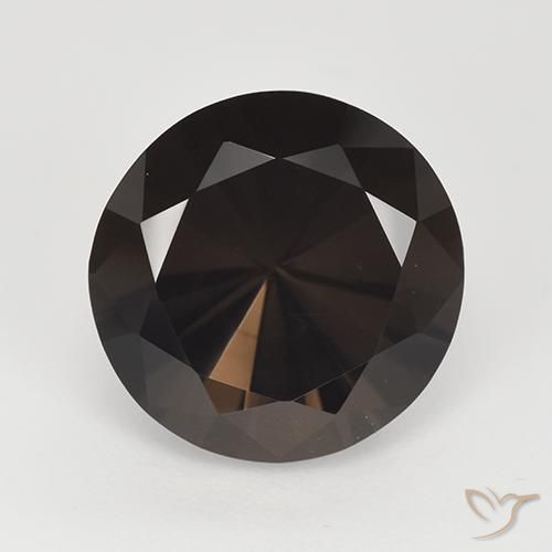 7.10ct Natural Deep Chocolate Brown Smoky Quartz, Round, VVS