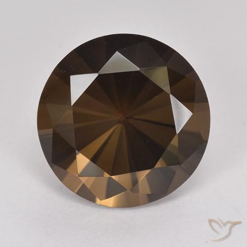 6.67ct Natural Medium-Dark Brown Smoky Quartz, Round, VVS
