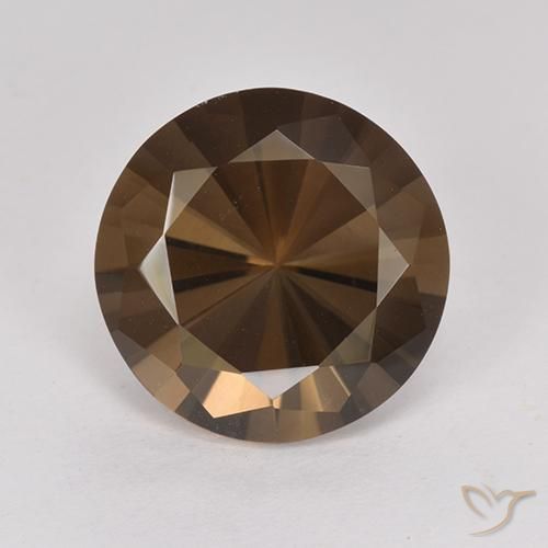 4.89ct Natural Medium Brown Smoky Quartz, Round, VVS