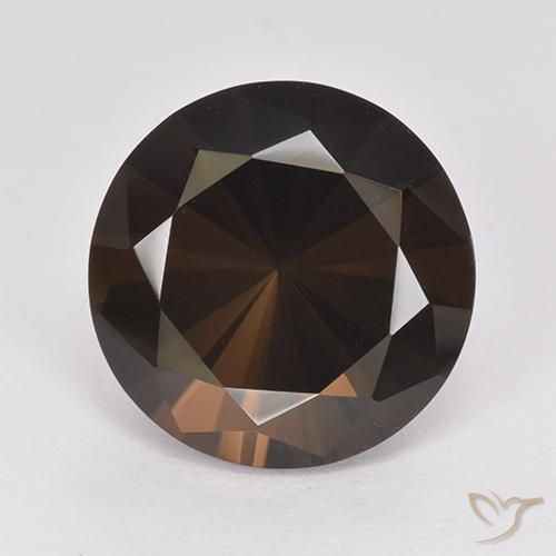 6.69ct Natural Medium Brown Smoky Quartz, Round, VVS