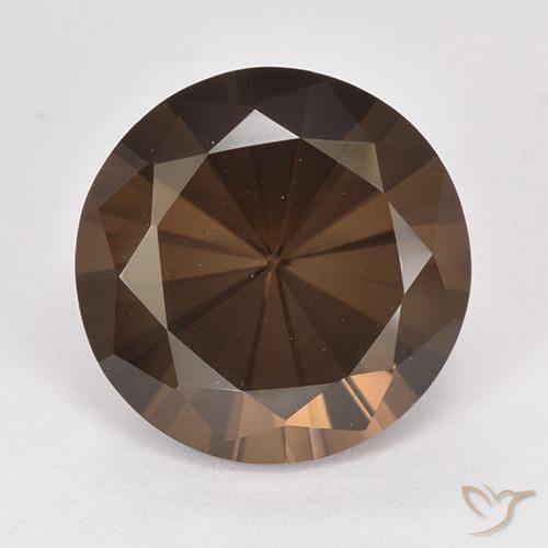 来自巴西 6,74 克拉圆形棕色烟晶,尺寸 12,9 mm 毫米,天然宝石,vvs 净度,1 颗山核桃棕烟晶,莫氏硬度为 7 适合日常佩戴饰品, Photo A
