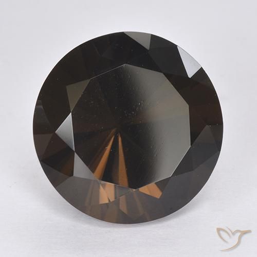 11.87ct Natural Deep Chocolate Brown Smoky Quartz, Round, VVS-VS