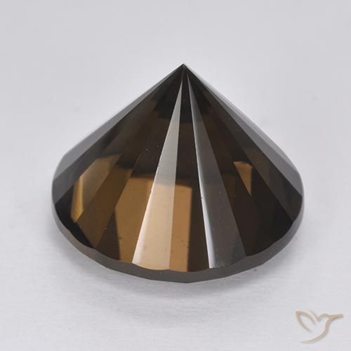 Smoky Quartz Gemstone in 15 mm (calibrated) Size for Sale, Smoky Quartz Stone in Deep Chocolate Brown Color
