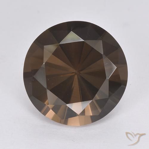 6.60ct Natural Dark Brown Smoky Quartz, Round, VVS-VS