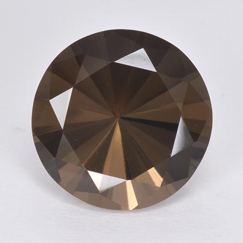 Marrón oscuro Cuarzo Ahumado Gema - 9.6ct Corte Diamante (ID: 513381)