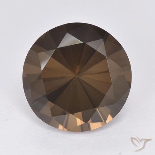 7.30ct Natural Dark Brown Smoky Quartz, Round, VVS-VS