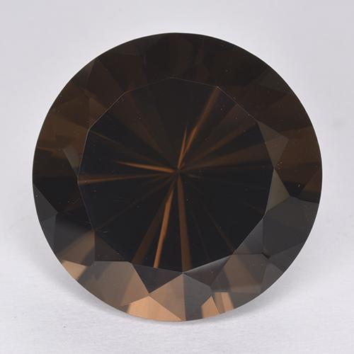 Chocolate Brown Smoky Quartz Gem - 17.5ct Diamond-Cut (ID: 513389)