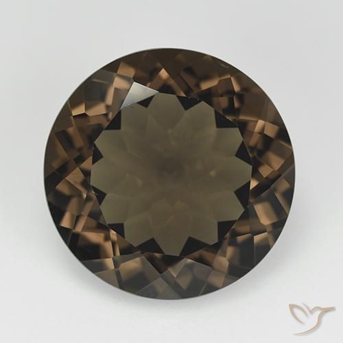 11.40ct Natural Medium Brown Smoky Quartz, Round, VVS