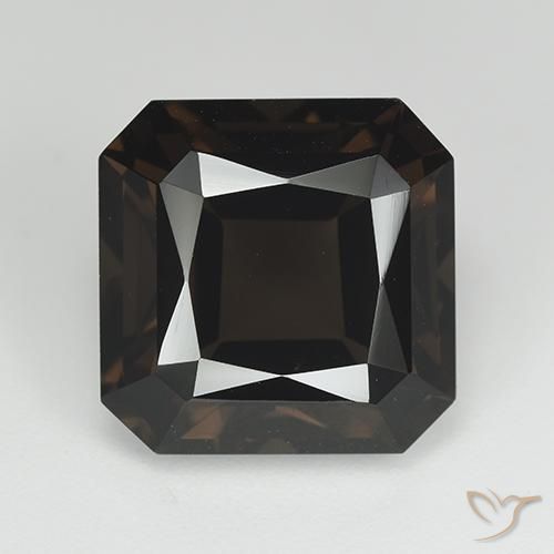 Quartz Fumé Brun octagon facet 12,8 x 12,8mm du Brésil, poids de 9,82 ct, pierre gemme naturelle Non traité de pureté vvs, 1 pièce Quartz Fumé, couleur : Marron foncé, dureté de Mohs de 7 convient aux bijoux de tous les jours, pierre de sagesse, Photo A