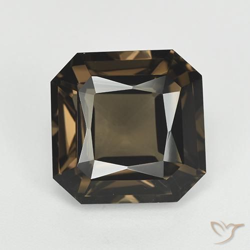 7.65ct Natural Medium-Dark Brown Smoky Quartz, Emerald Cut, VVS