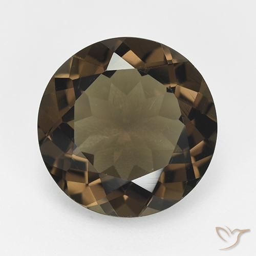 7.96 ct Brown Smoky Quartz Gemstone, Smoky Quartz Gem in Round Facet Shape for Sale.