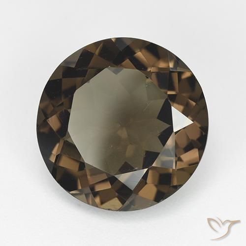 7.96 ct Brown Smoky Quartz Stone, Natural Smoky Quartz in Round Facet Shape for Sale