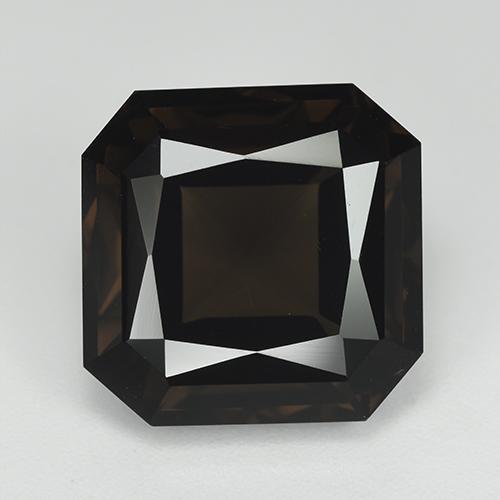 Brun chocolat profond Quartz Fumé gemme - 12.7ct Octogone/Coupe ciseaux (ID: 514344)